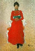 Carl Larsson portratt av dora lamm f. upmark painting